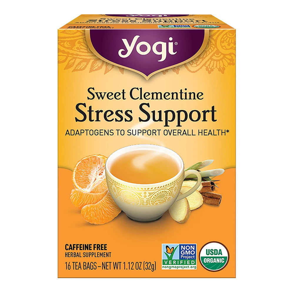 Yogi Tea Sweet Clementine Stress Support Tea Bags, Caffeine Free, 16 Ea